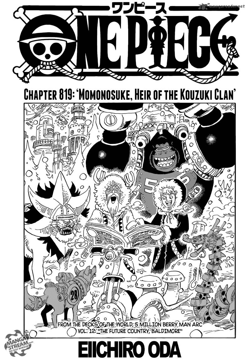 One Piece Manga Chapter 819 page 1 - Momonosuke, Heir to the Kouzuki Family
