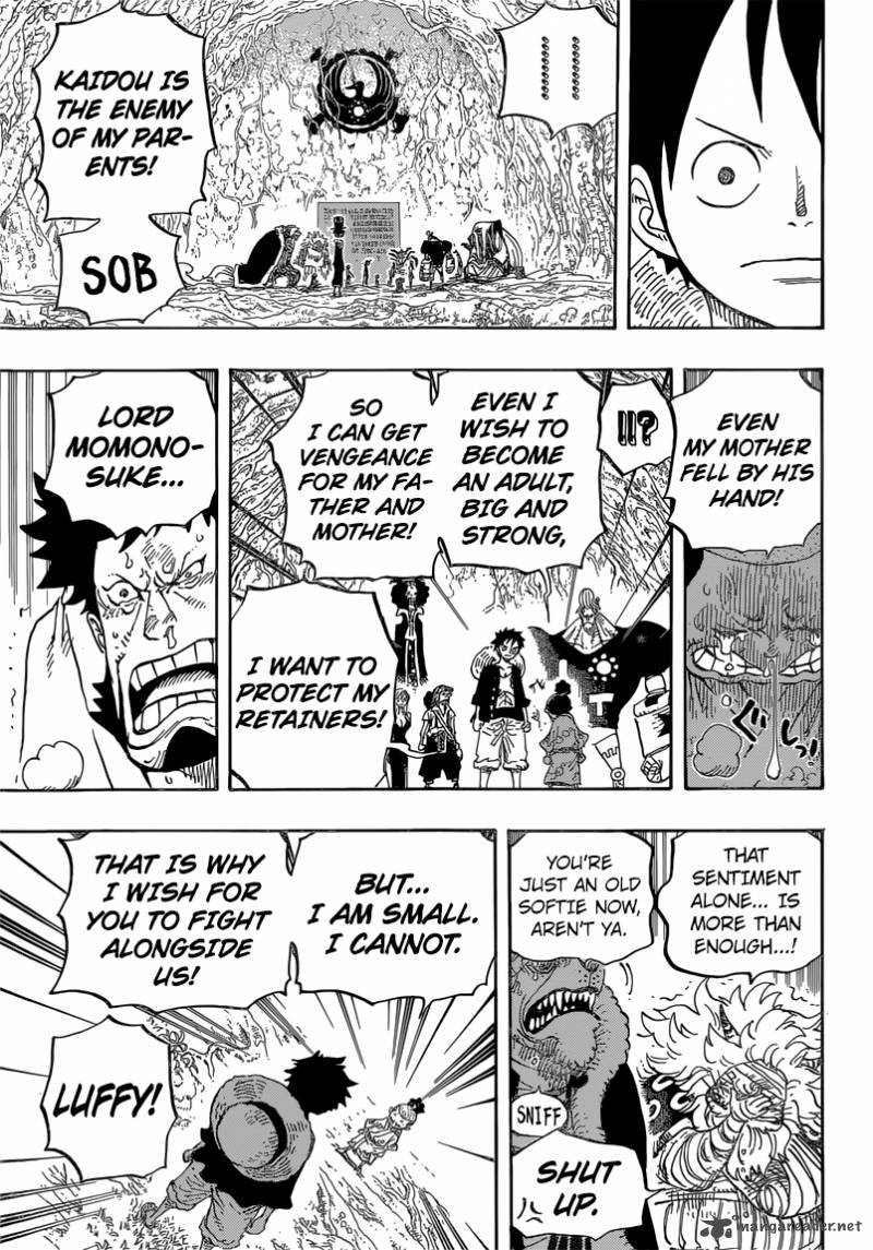 One Piece Manga Chapter 819 page 12 - Momonosuke, Heir to the Kouzuki Family