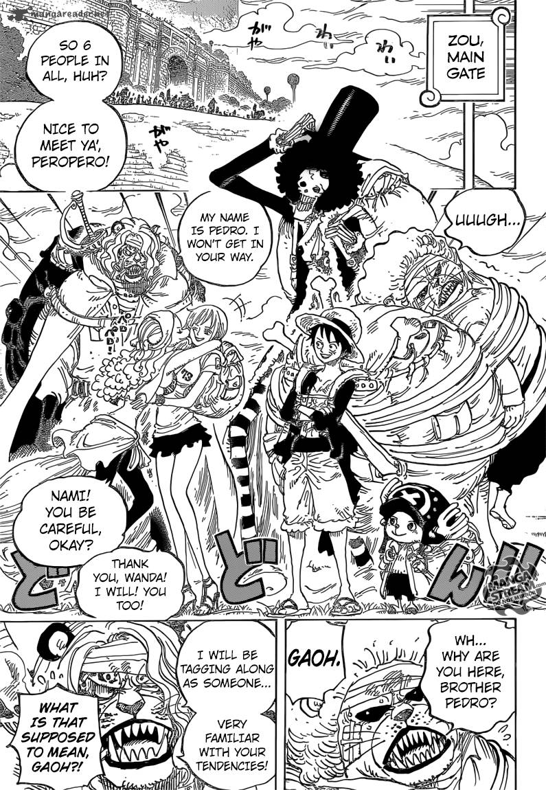 One Piece Manga Chapter 822 page 13 - Descending the Elephant