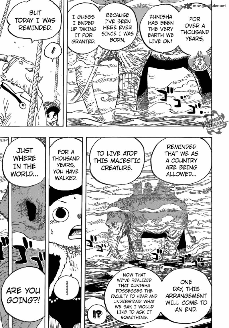 One Piece Manga Chapter 822 page 3 - Descending the Elephant