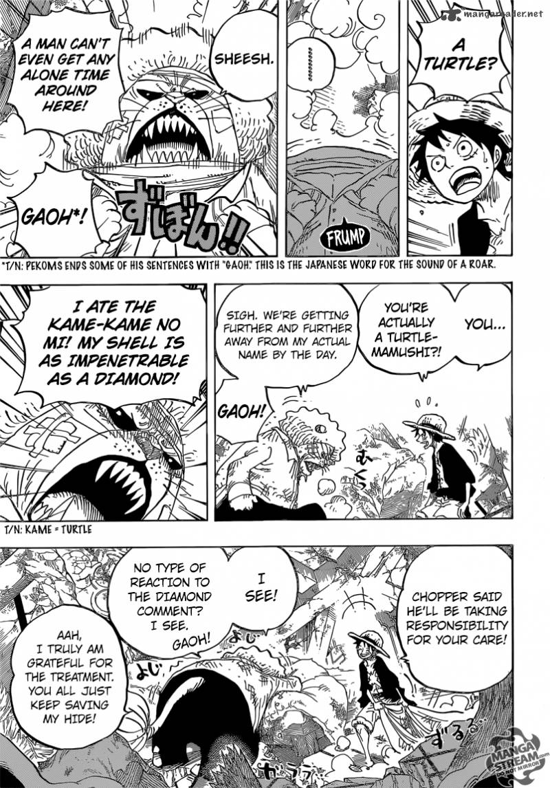 One Piece Manga Chapter 822 page 7 - Descending the Elephant