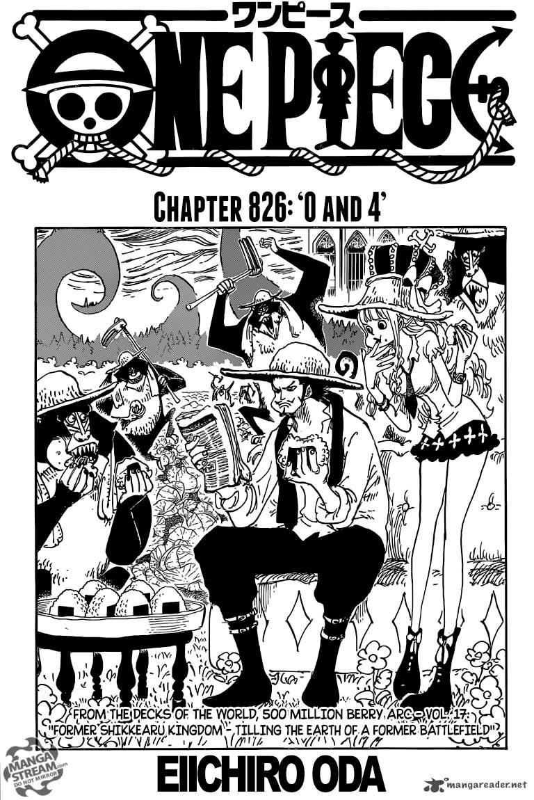 One Piece Manga Chapter 826 page 1 - 0 and 4