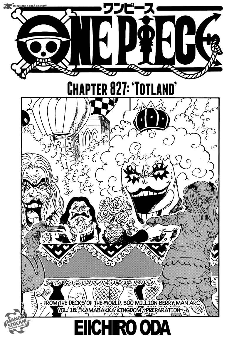 One Piece Manga Chapter 827 page 1 - Totto Land