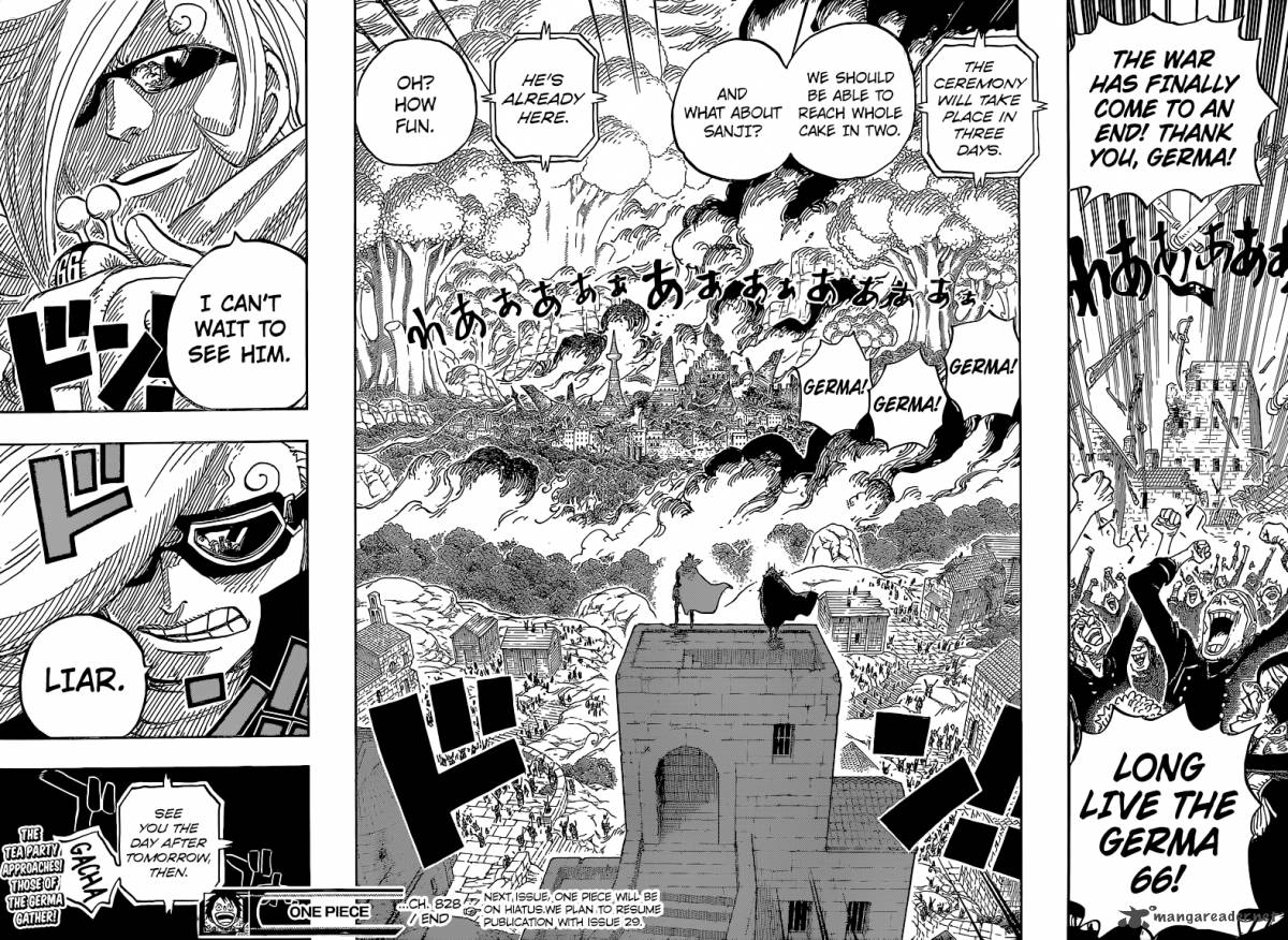 One Piece Manga Chapter 828 page 16 - 1 and 2