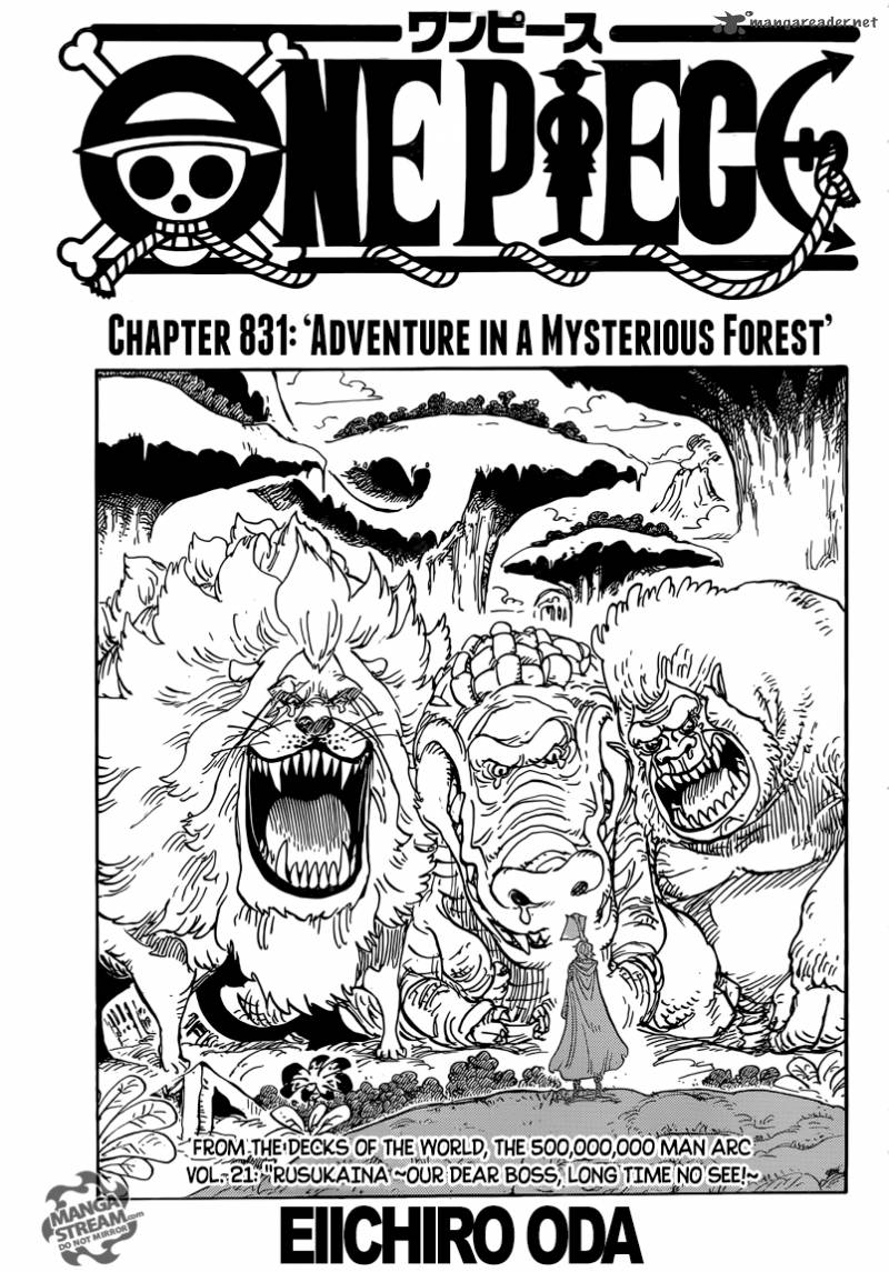 One Piece Manga Chapter 831 page 1 - Adventure in the Mysterious Forest