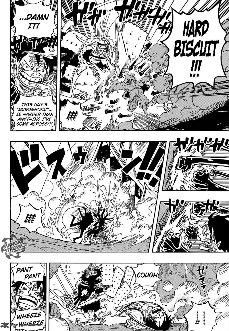 One Piece Manga Chapter 837 page 13 - Luffy vs. Commander Cracker