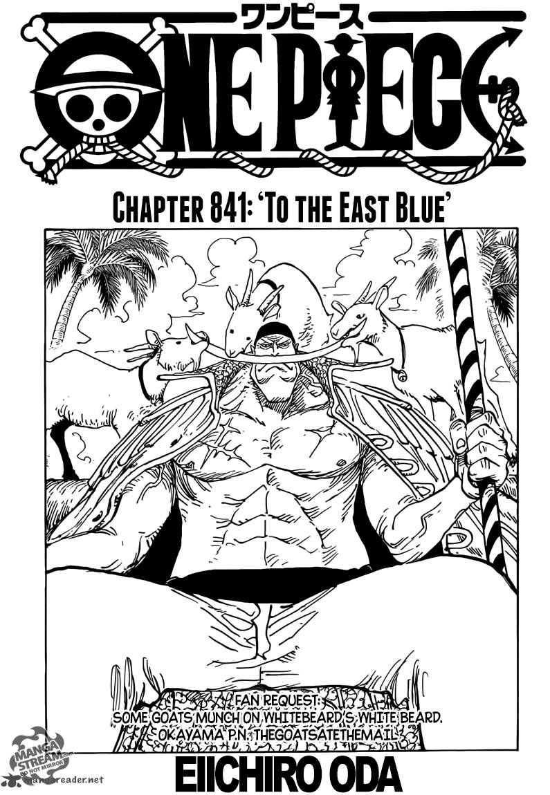 One Piece Manga Chapter 841 page 1 - To the East Blue