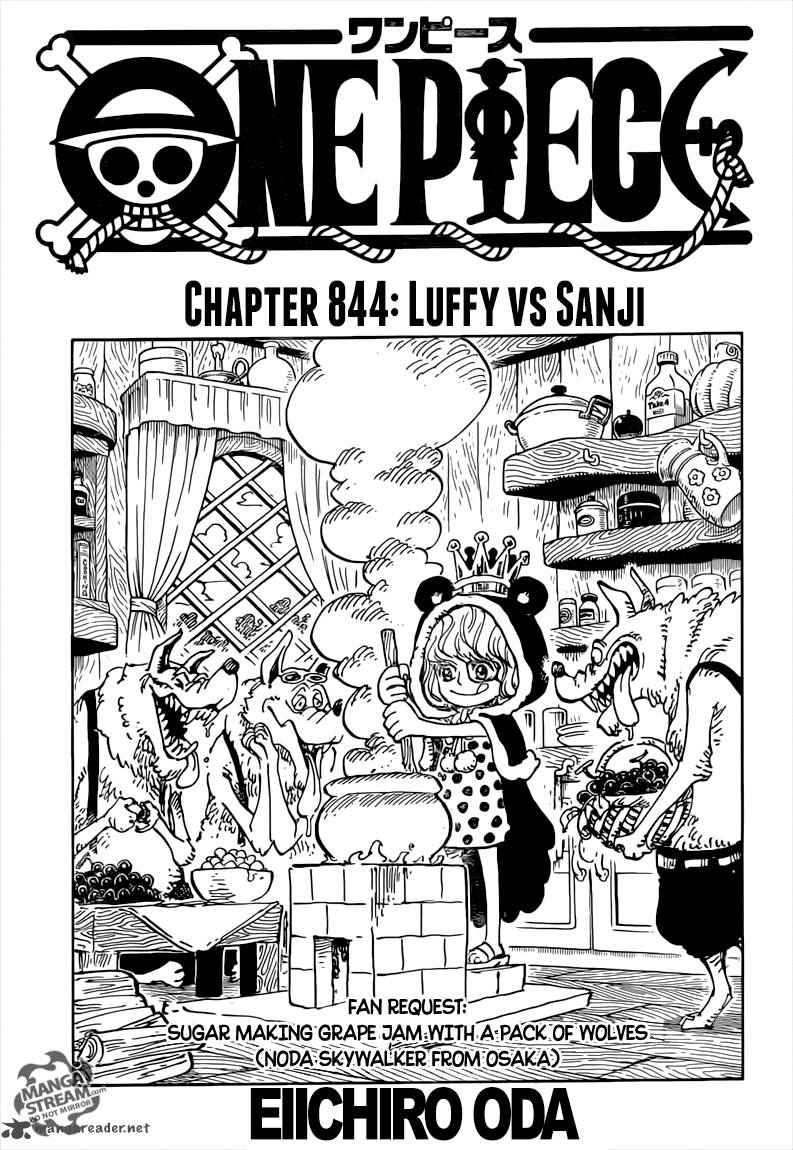 One Piece Manga Chapter 844 page 1 - Luffy vs. Sanji