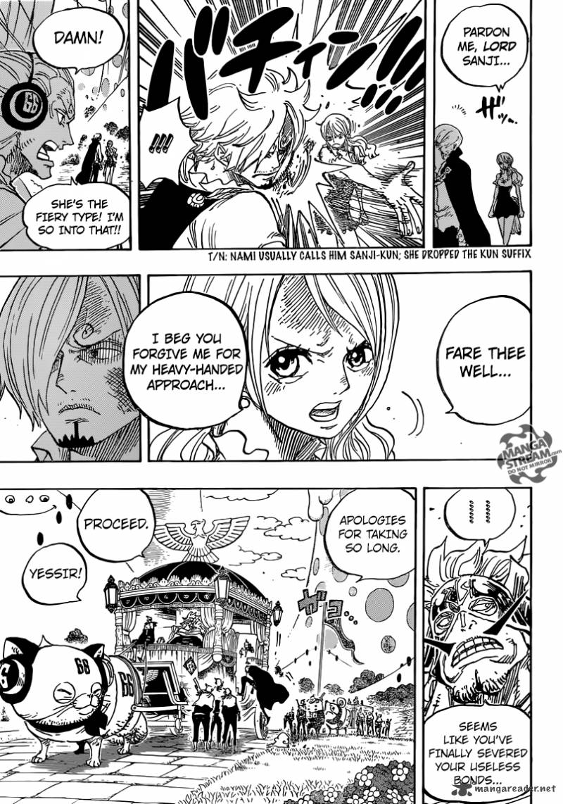 One Piece Manga Chapter 844 page 13 - Luffy vs. Sanji