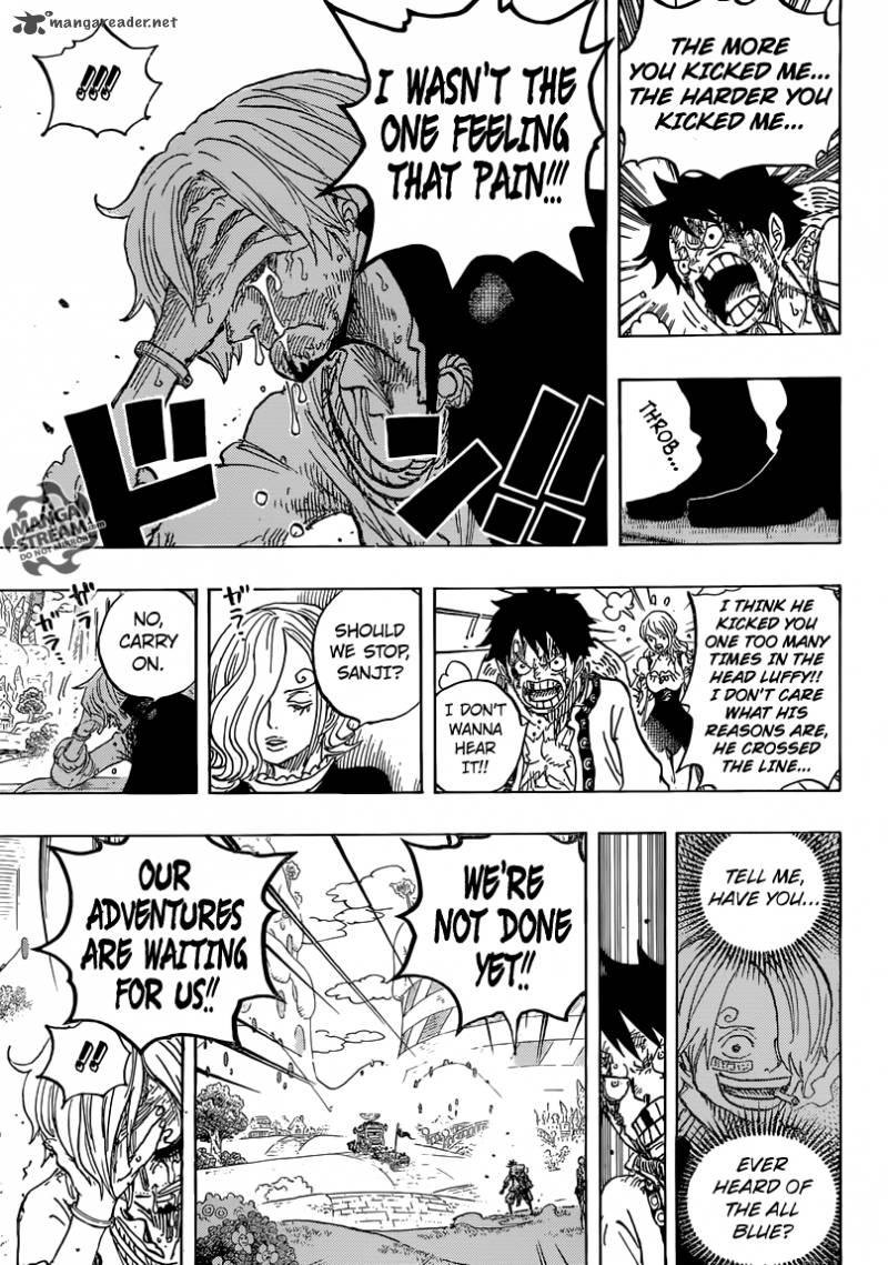 One Piece Manga Chapter 844 page 15 - Luffy vs. Sanji