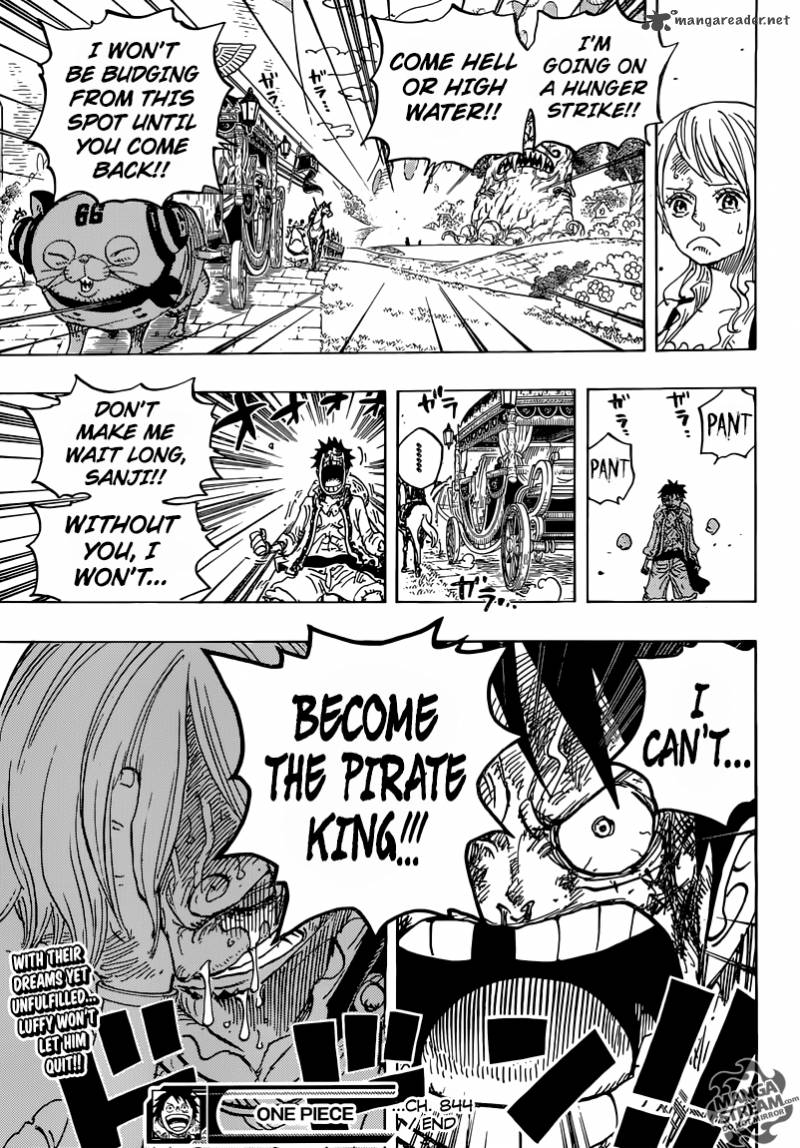 One Piece Manga Chapter 844 page 17 - Luffy vs. Sanji