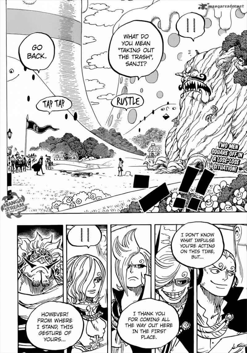 One Piece Manga Chapter 844 page 2 - Luffy vs. Sanji