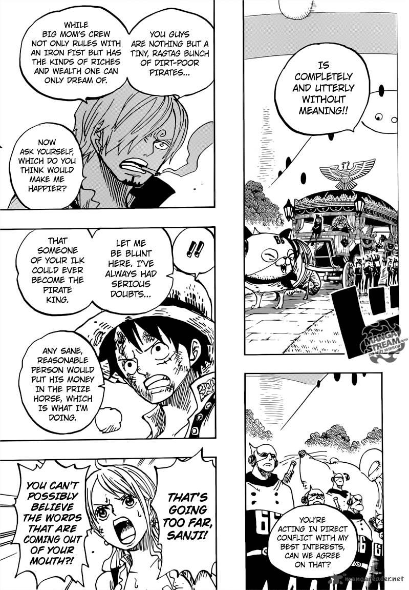One Piece Manga Chapter 844 page 3 - Luffy vs. Sanji