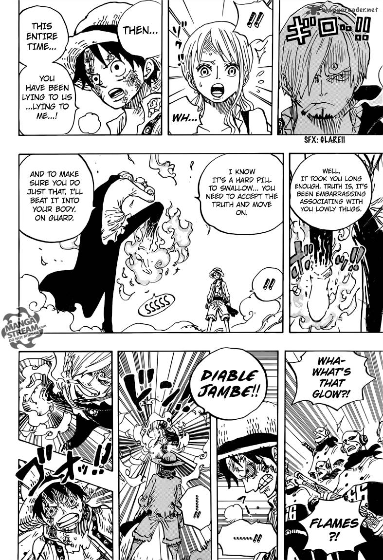 One Piece Manga Chapter 844 page 4 - Luffy vs. Sanji