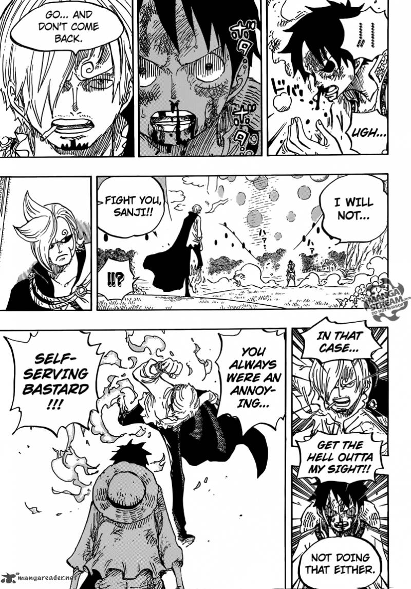 One Piece Manga Chapter 844 page 7 - Luffy vs. Sanji