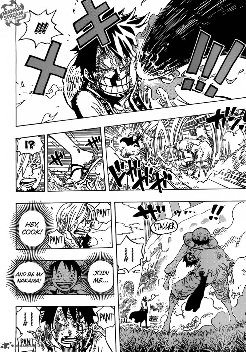 One Piece Manga Chapter 844 page 8 - Luffy vs. Sanji