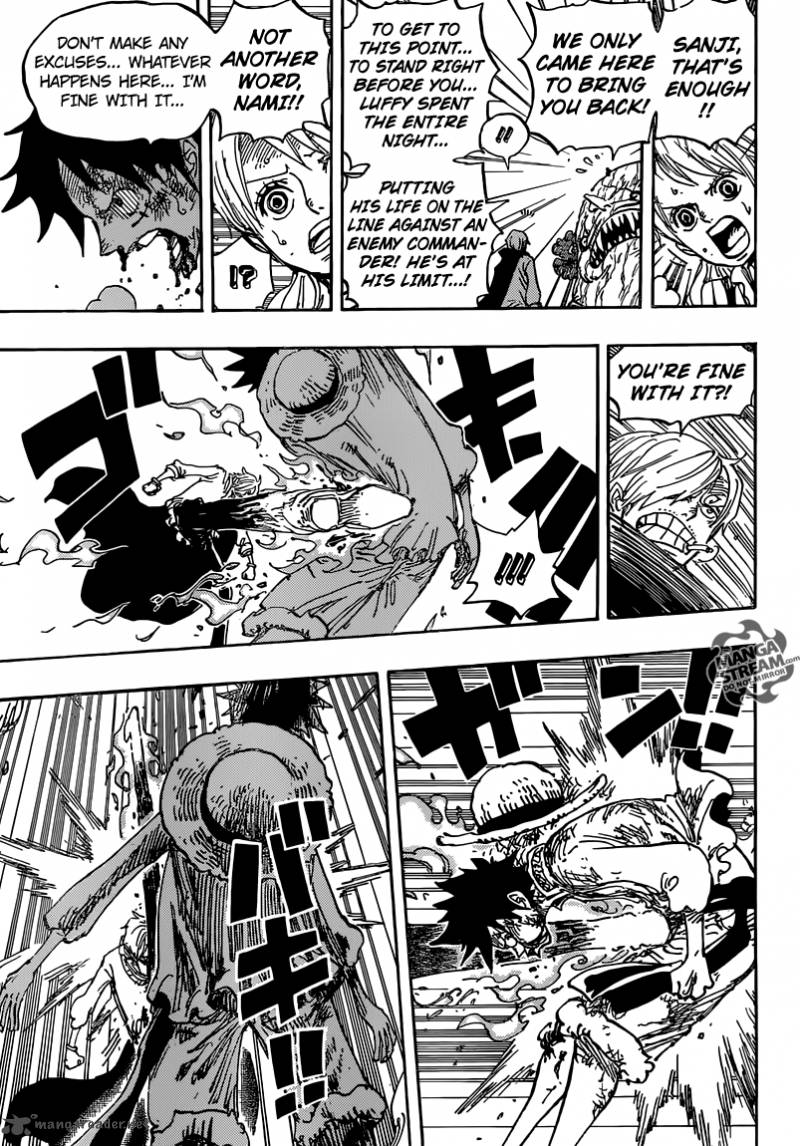 One Piece Manga Chapter 844 page 9 - Luffy vs. Sanji