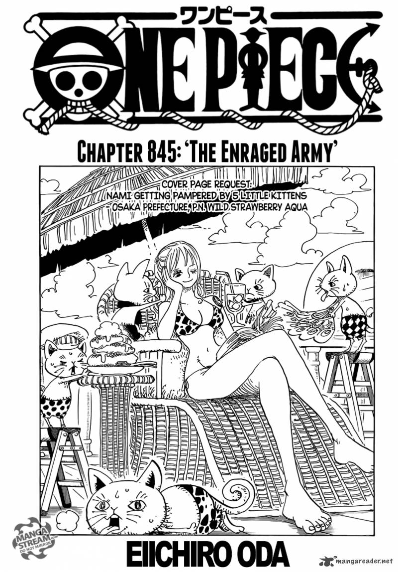 One Piece Manga Chapter 845 page 1 - Forces of Rage