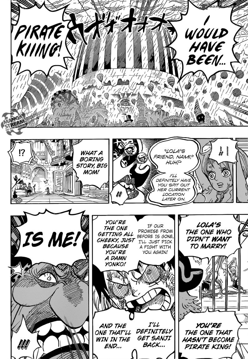 One Piece Manga Chapter 847 page 16 - Luffy and Big Mom