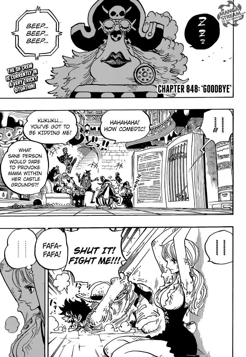 One Piece Manga Chapter 848 page 3 - Goodbye