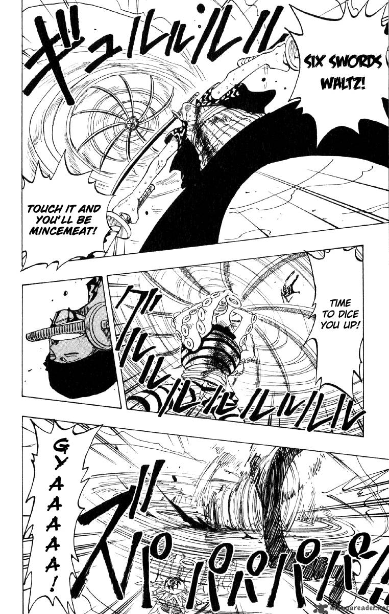 One Piece Manga Chapter 85 page 12 - Three Sword Style vs. Six Sword Style