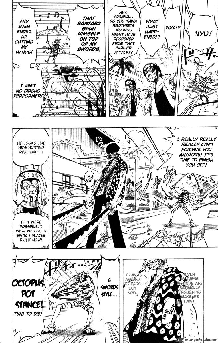 One Piece Manga Chapter 85 page 14 - Three Sword Style vs. Six Sword Style