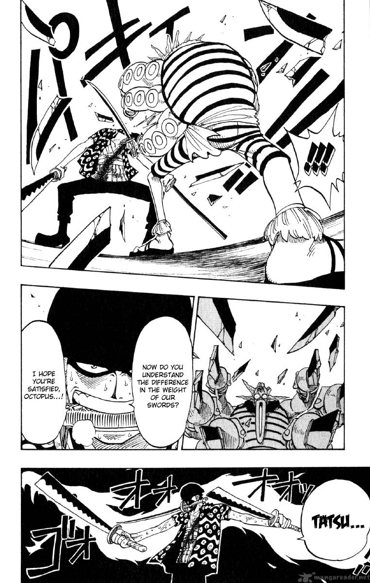 One Piece Manga Chapter 85 page 16 - Three Sword Style vs. Six Sword Style