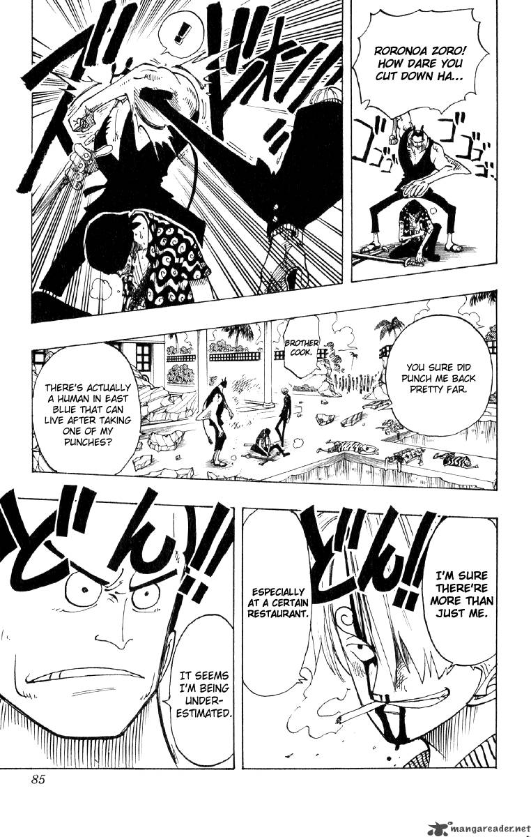 One Piece Manga Chapter 85 page 19 - Three Sword Style vs. Six Sword Style