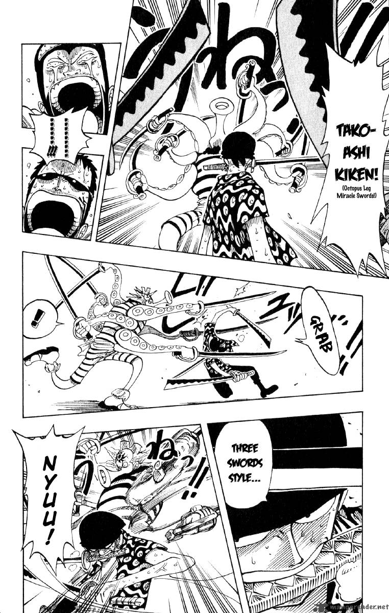 One Piece Manga Chapter 85 page 4 - Three Sword Style vs. Six Sword Style