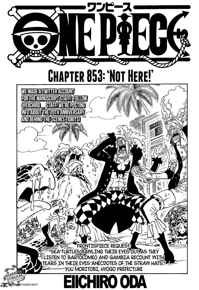 One Piece Manga Chapter 853 page 1 - Not Here