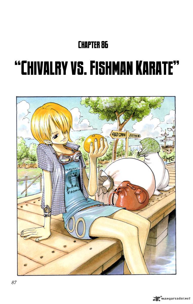 One Piece Manga Chapter 86 page 1 - Chivalry vs. Fish-Man Karate