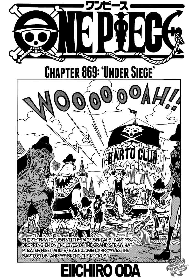One Piece Manga Chapter 869 page 1 - Under Siege