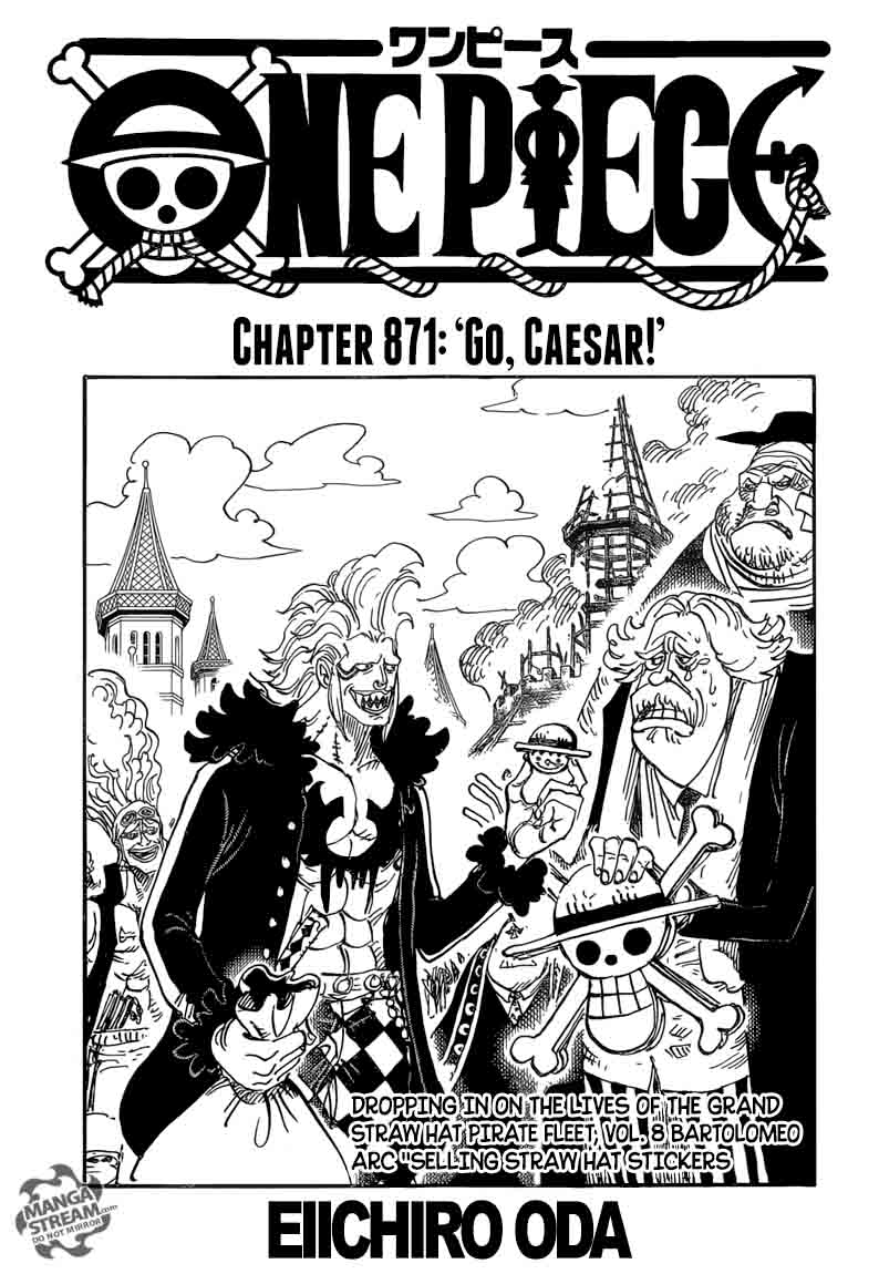 One Piece Manga Chapter 871 page 1 - You Can Do It, Caesar!!
