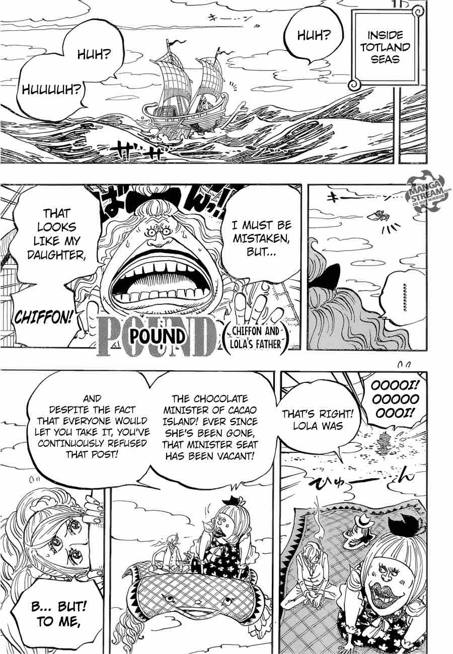 One Piece Manga Chapter 879 page 9 - One of Big Mom's "3 Sweet Commanders", Katakuri