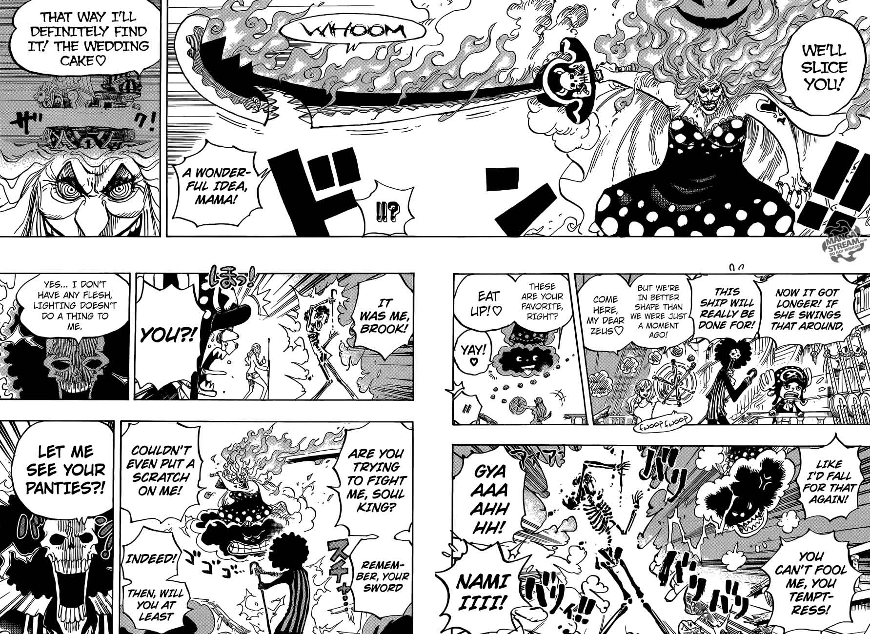 One Piece Manga Chapter 890 page 13 - Big Mom on the Ship