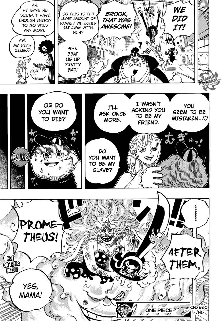 One Piece Manga Chapter 890 page 17 - Big Mom on the Ship