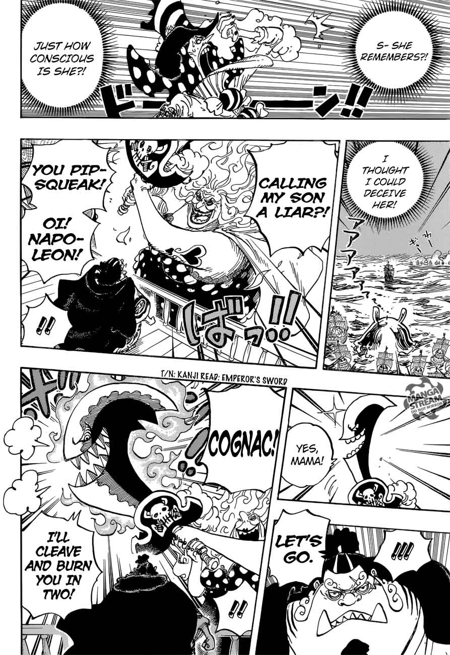 One Piece Manga Chapter 890 page 5 - Big Mom on the Ship