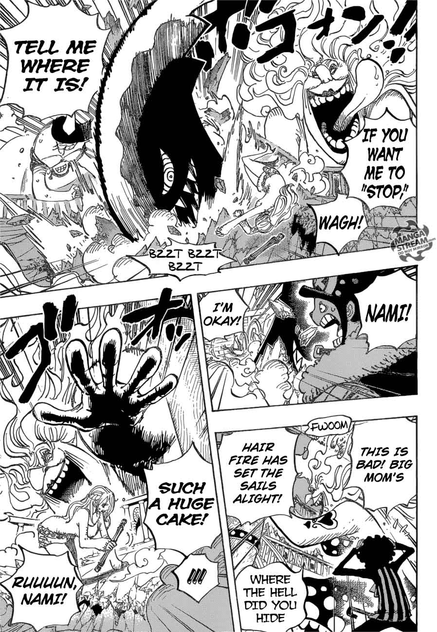 One Piece Manga Chapter 890 page 8 - Big Mom on the Ship