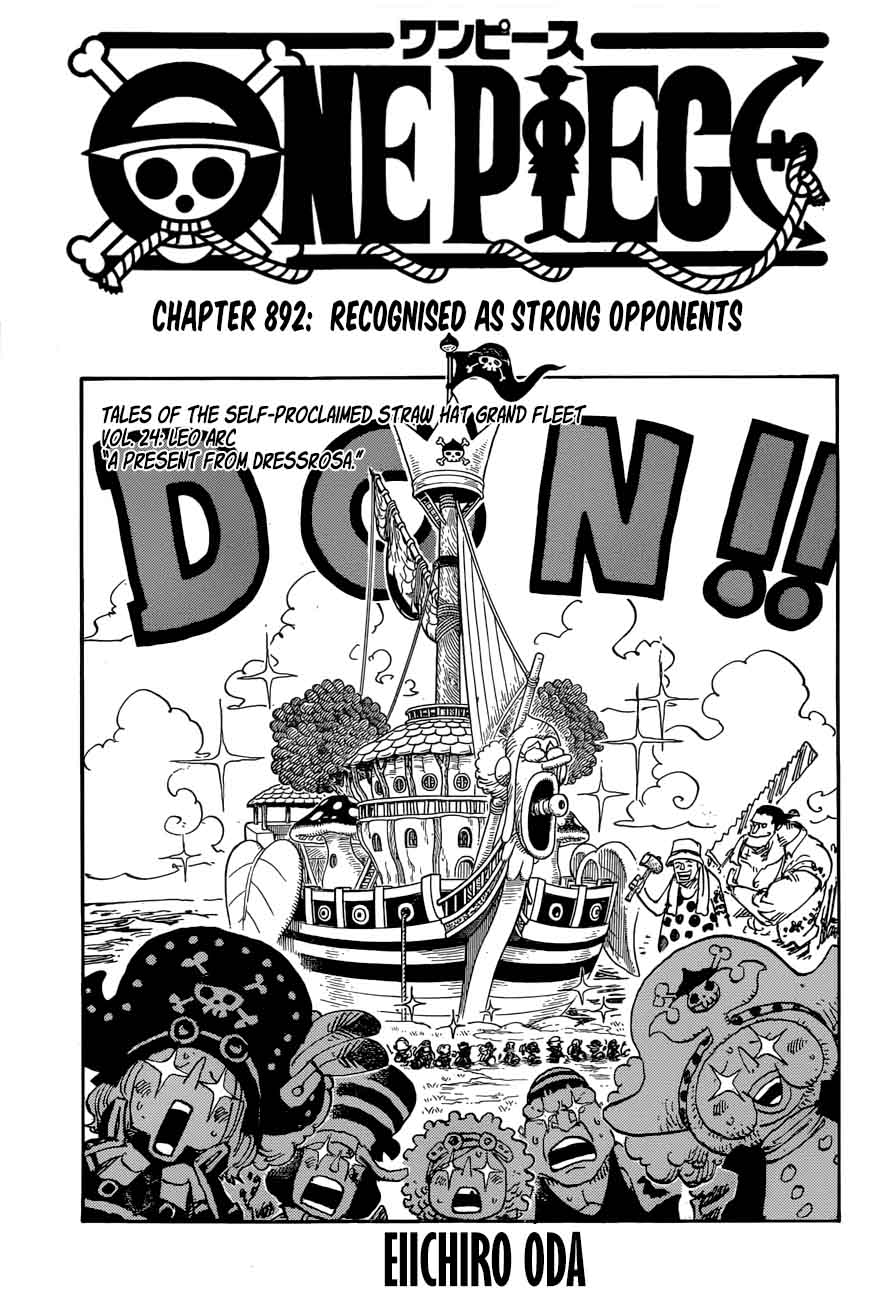 One Piece Manga Chapter 892 page 1 - Recognized as Strong Opponents