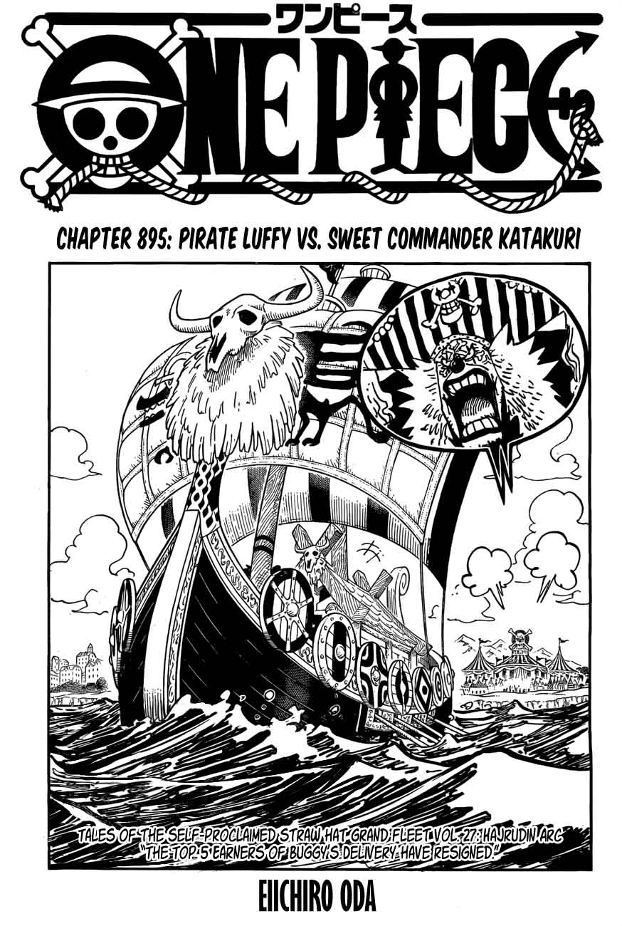 One Piece Manga Chapter 895 page 1 - Luffy the Pirate vs. Commander Katakuri