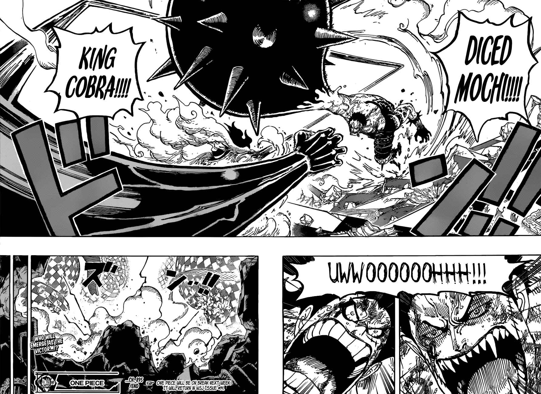 One Piece Manga Chapter 895 page 15 - Luffy the Pirate vs. Commander Katakuri