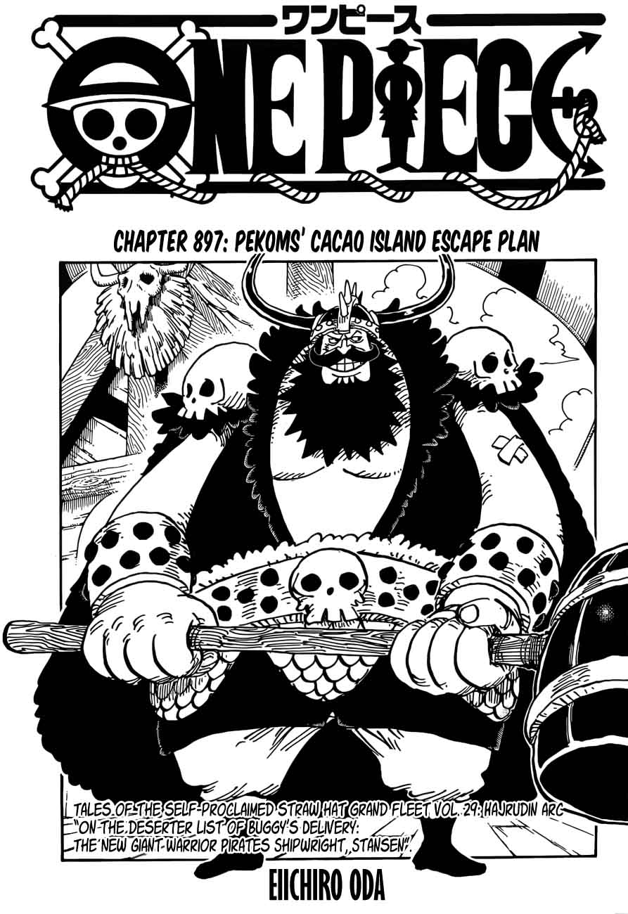 One Piece Manga Chapter 897 page 1 - Pekoms' Cacao Island Escape Plan