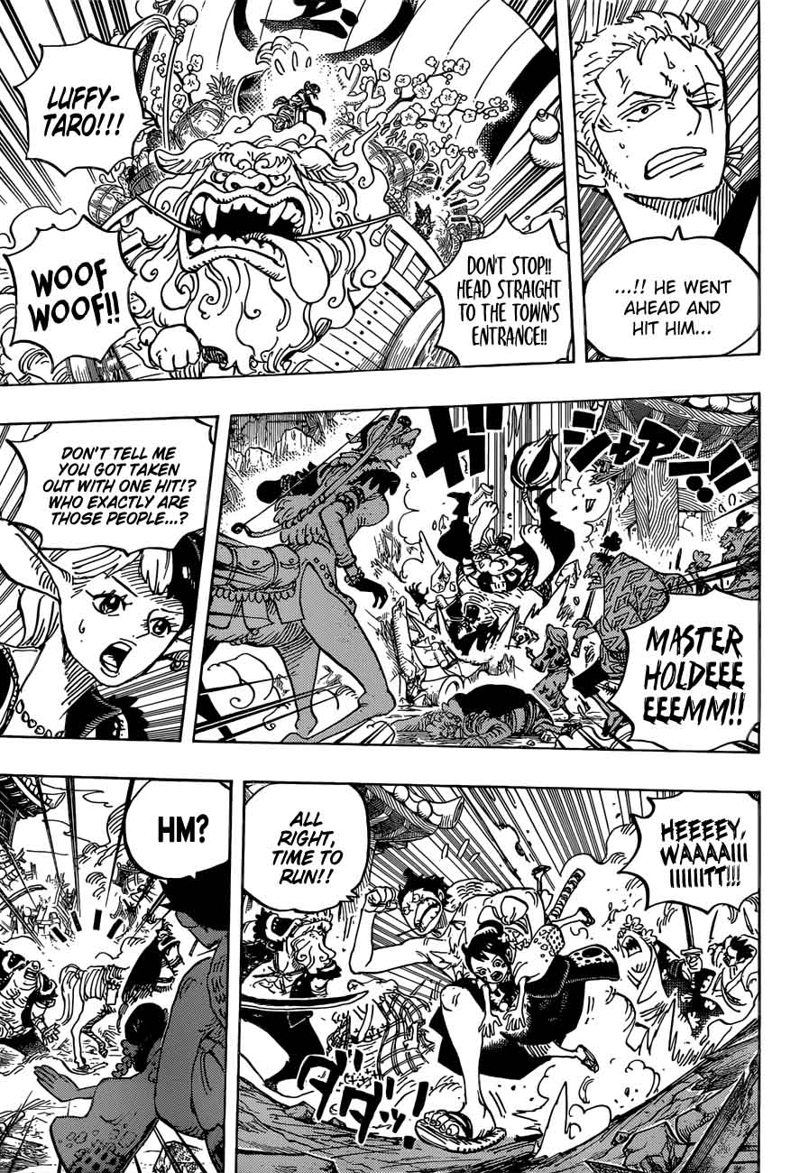 One Piece Manga Chapter 918 page 3 - Luffy-tarou Returns the Favor