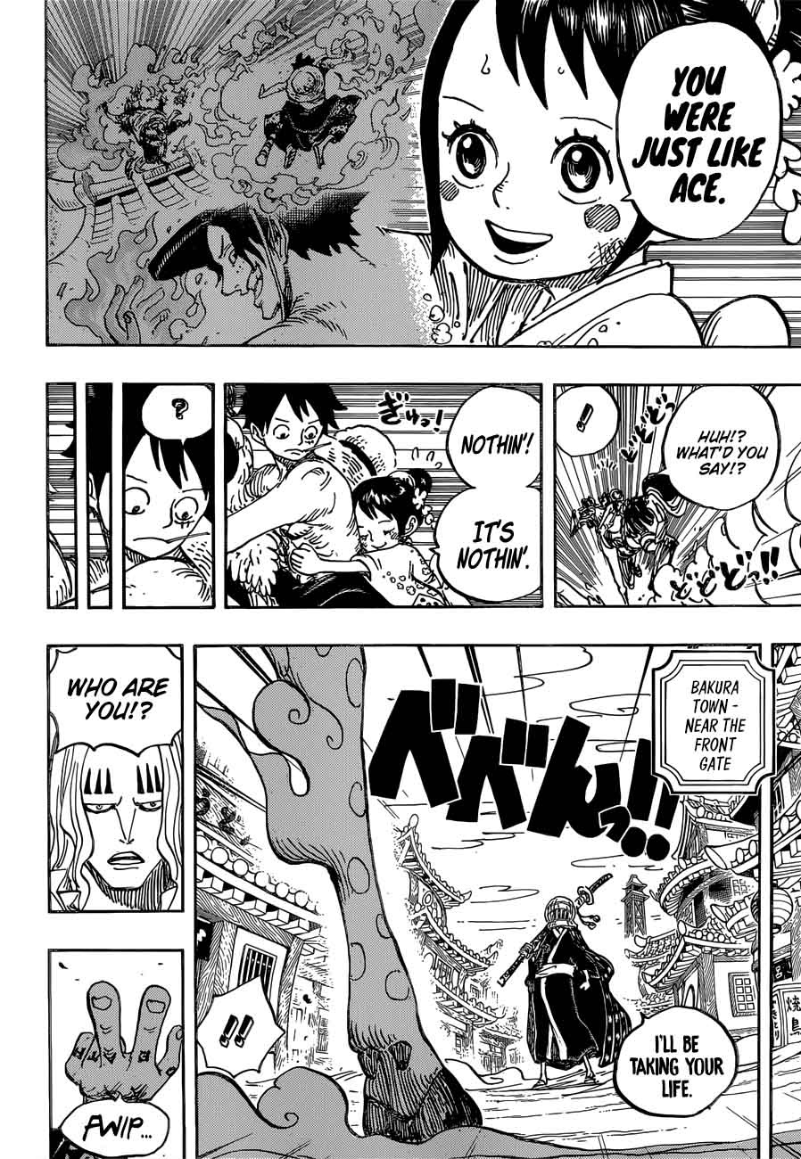 One Piece Manga Chapter 918 page 6 - Luffy-tarou Returns the Favor