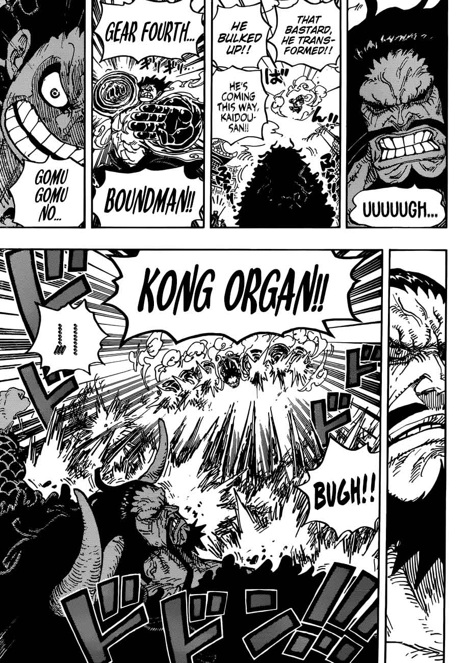 One Piece Manga Chapter 923 page 11 - Emperor of the Sea Kaidou vs. Luffy