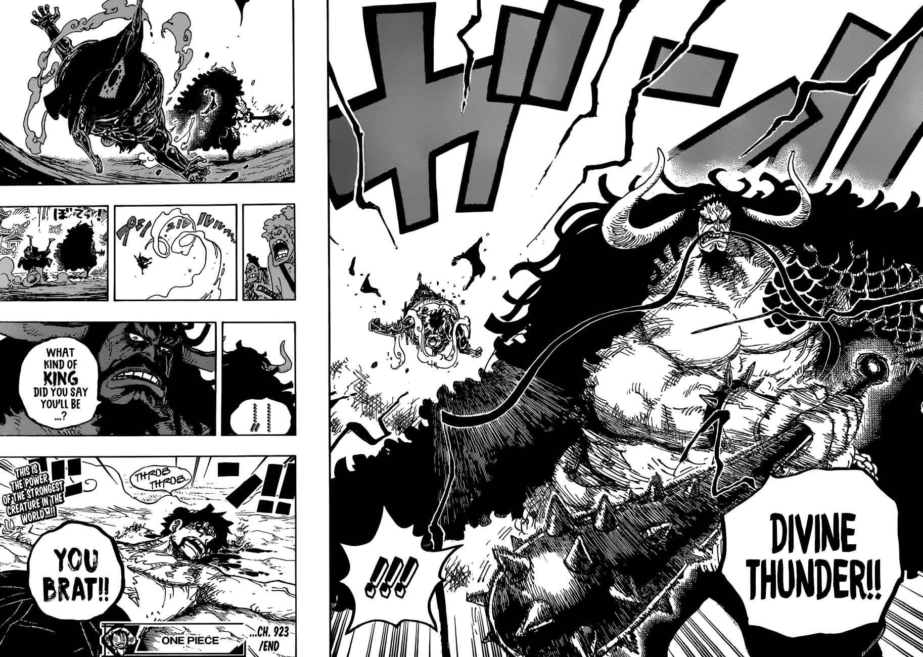 One Piece Manga Chapter 923 page 13 - Emperor of the Sea Kaidou vs. Luffy
