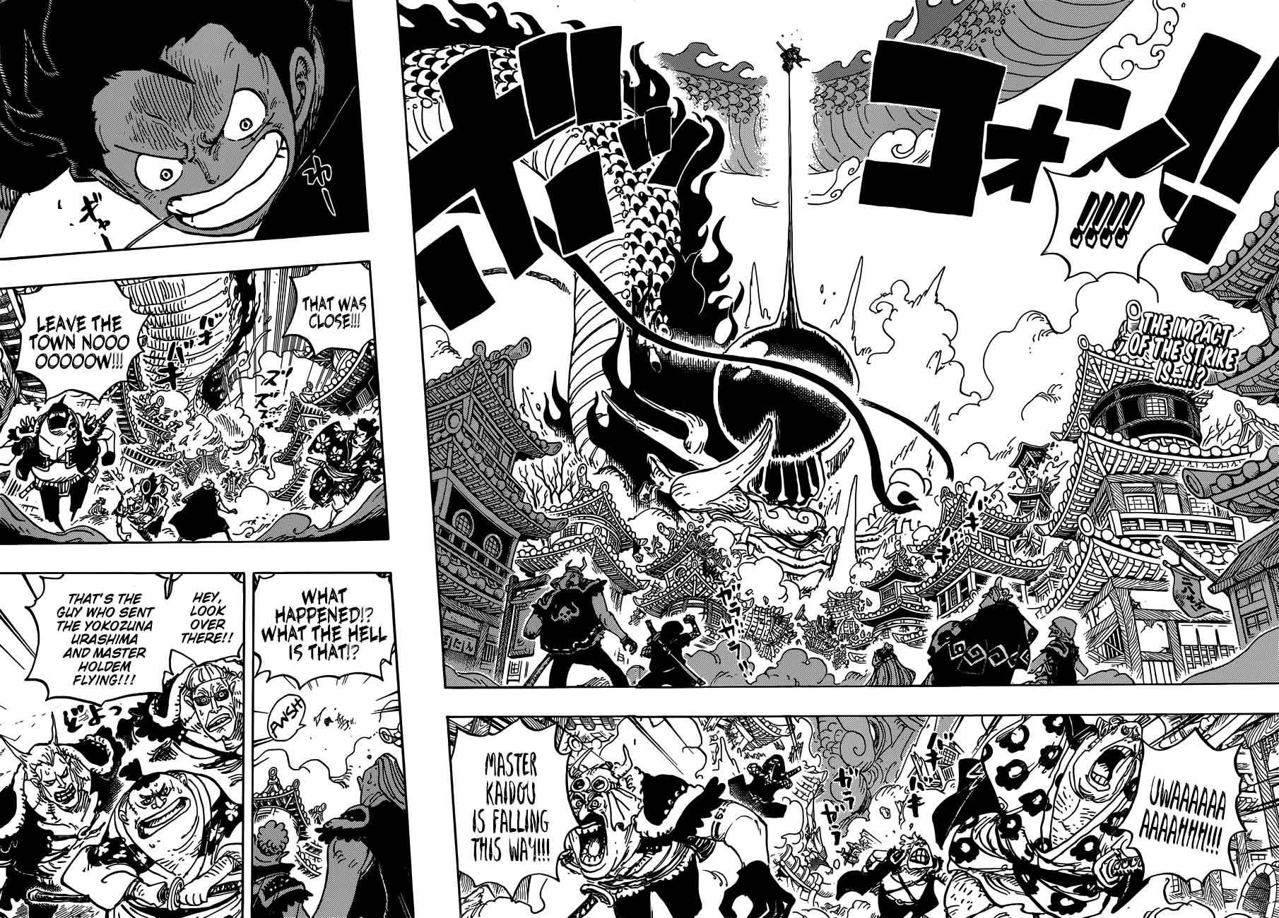 One Piece Manga Chapter 923 page 2 - Emperor of the Sea Kaidou vs. Luffy