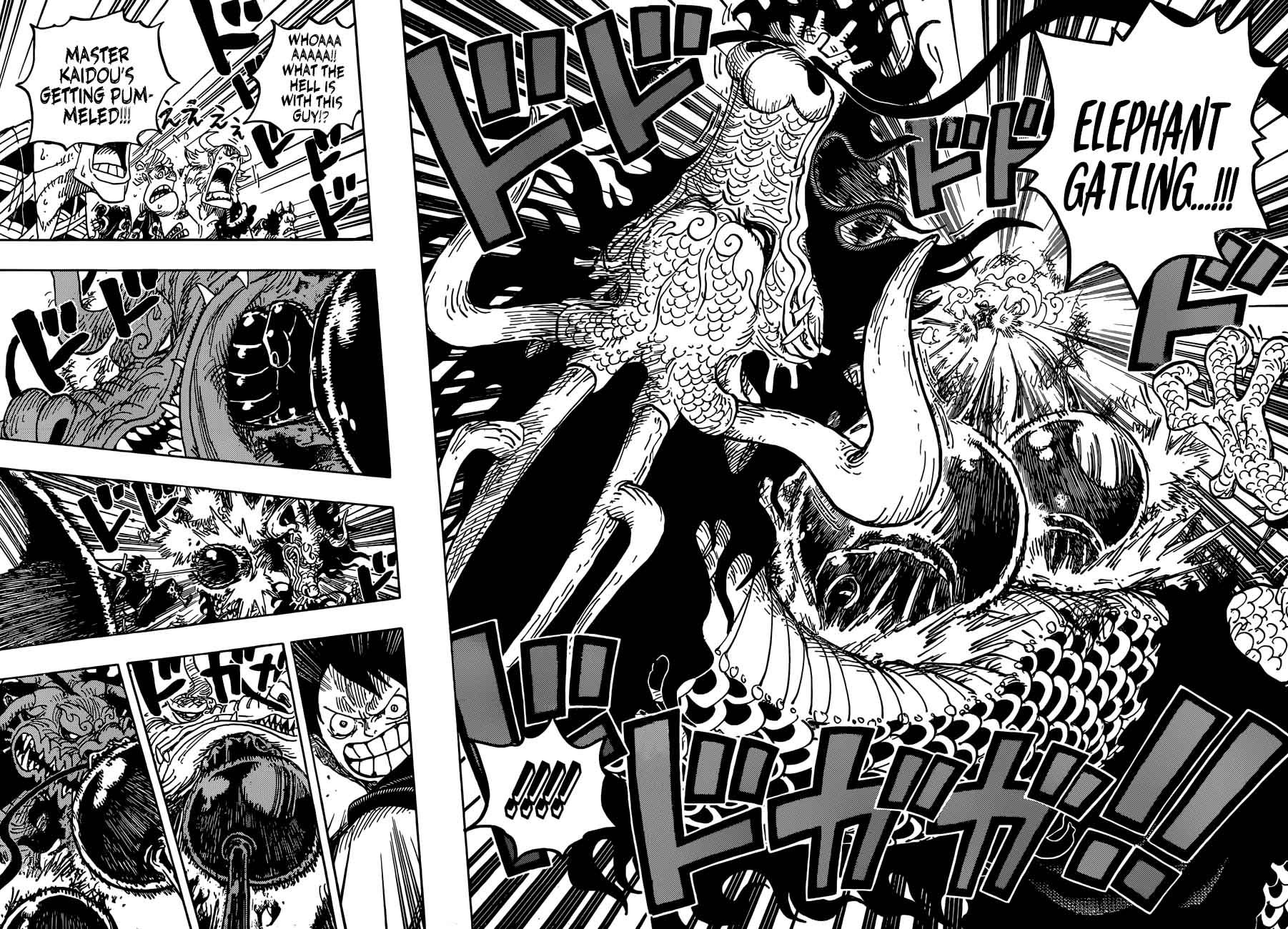 One Piece Manga Chapter 923 page 9 - Emperor of the Sea Kaidou vs. Luffy
