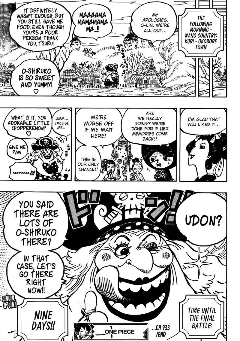 One Piece Manga Chapter 933 page 17 - A Warrior's Mercy