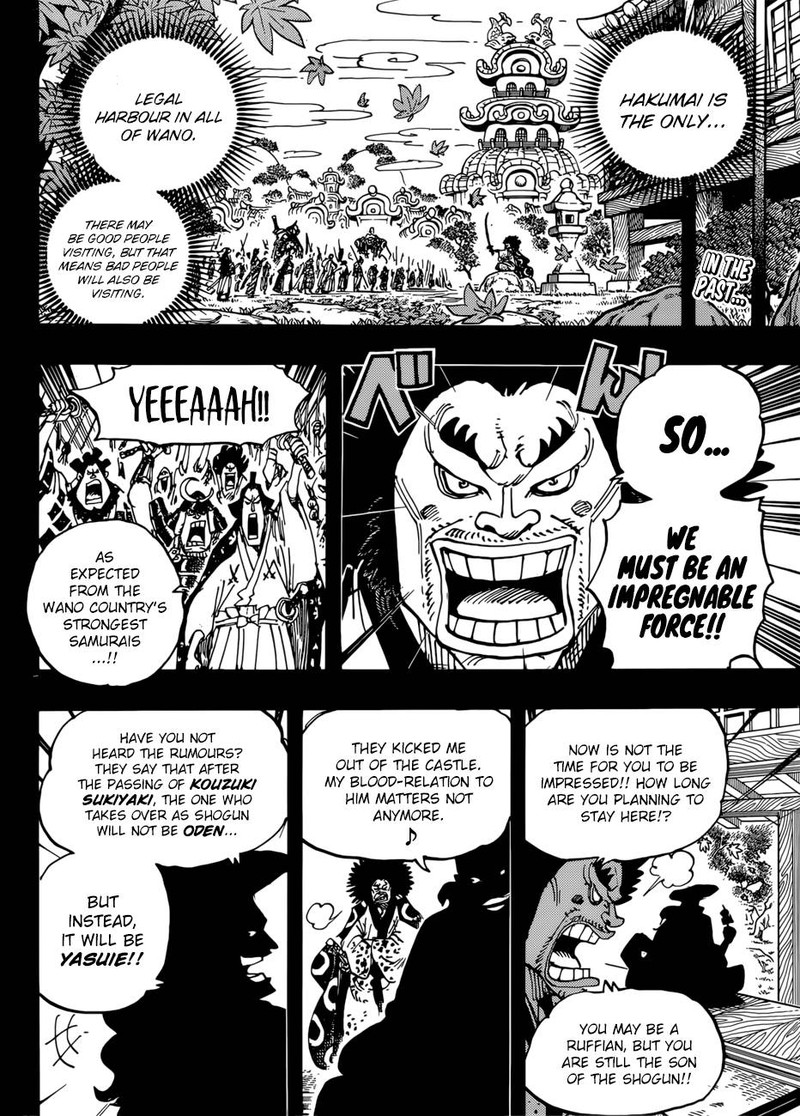 One Piece Manga Chapter 942 page 2 - Daimyo of Hakumai, Shimotsuki Yasuie